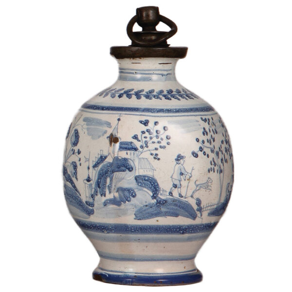 Faience screw jug, 8.9" ht., possibly Hanau, 1700s - Image 4