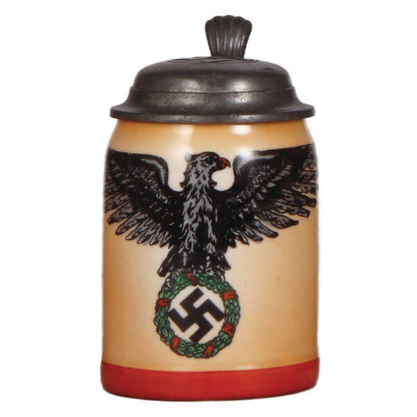 Third Reich stein, .5L, porcelain, eagle and swastika
