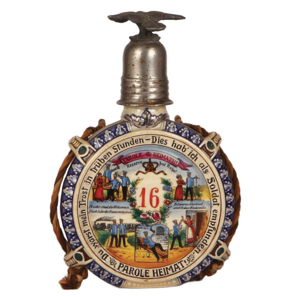 Regimental flask, .25L, Drag. Regt. Nr. 16, Lünerberg z. Zeit Reiterschule, 1906 - 1909 - Image 2