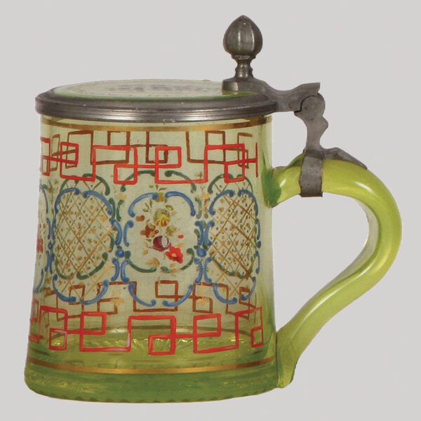 Glass stein, .5L,  green uranium, - Image 2