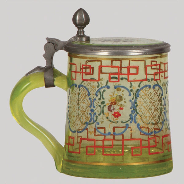Glass stein, .5L,  green uranium, - Image 3