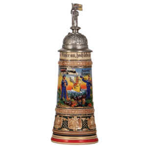 Regimental stein, 1.0L,  S.M.S. Stuttgart, 1907 - 1910