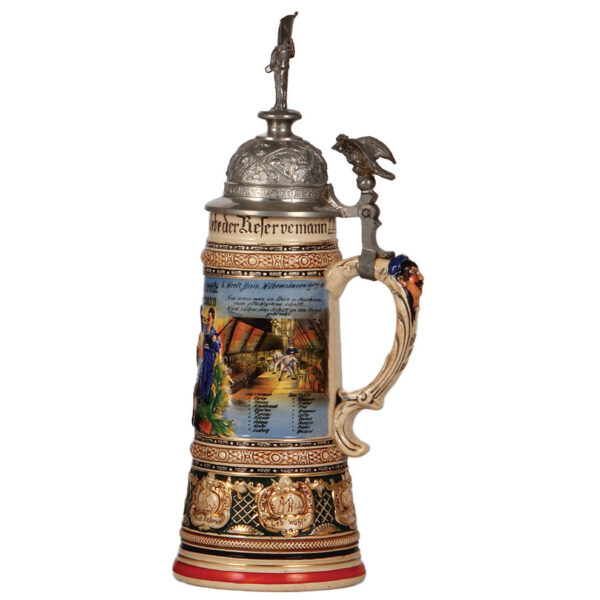 Regimental stein, 1.0L,  S.M.S. Stuttgart, 1907 - 1910 - Image 2