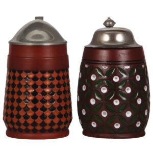 Terra cotta steins (two), .5L, marked Terra Sigillata, 954 and 1515