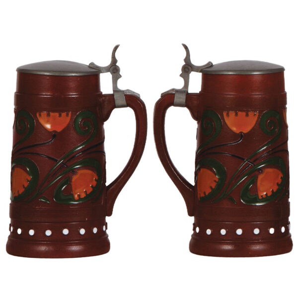 Terra cotta steins (two), .5L, marked Terra Sigillata, 939, & 1181, by Dümler & Breiden - Image 2