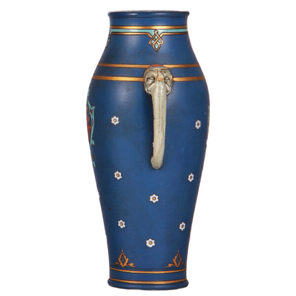 Mettlach vase, 11.8" ht., 2851 with elephant handles - Image 2
