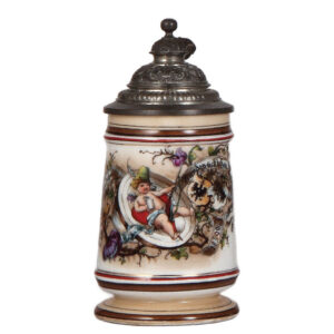 Porcelain stein, .25L, 10. Deutsches Bundesschiessen, Berlin, 1890