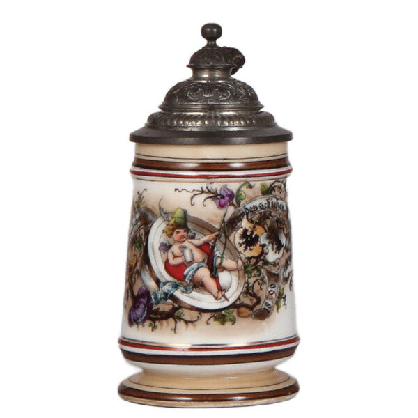 Porcelain stein, .25L, 10. Deutsches Bundesschiessen, Berlin, 1890