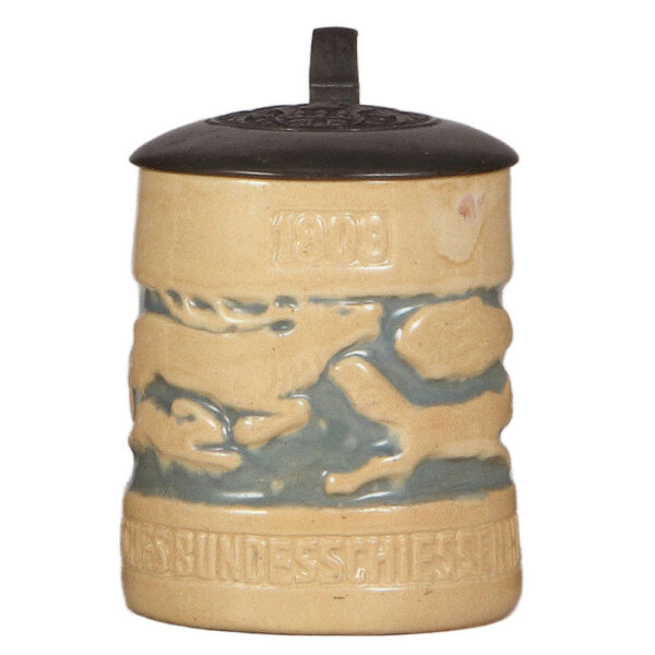 Pottery stein, .5L, 16. Deutsches Bundesschiesen, Hamburg, 1909