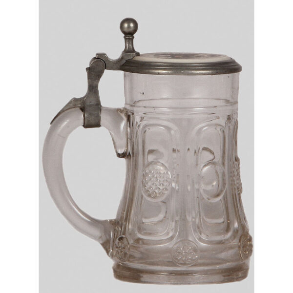Glass stein, .5L,  inlaid lid, Deutsches Schützenfest zu Frankfurt a.M., Juli 1862 - Image 3