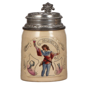 Pottery stein, .5L, 10. Deutsches Bundesschiessen, Berlin, 1890