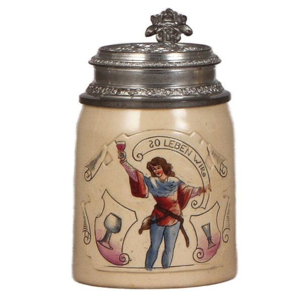 Pottery stein, .5L, 10. Deutsches Bundesschiessen, Berlin, 1890
