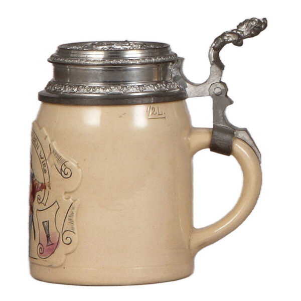 Pottery stein, .5L, 10. Deutsches Bundesschiessen, Berlin, 1890 - Image 2
