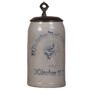 Stoneware stein, 1.0L, 15. Deutsches Bundesschiessen, München, 1906