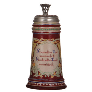 Stoneware stein, 1.0L, marked Saeltzer