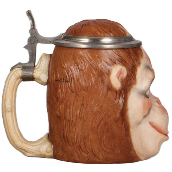Character stein, .5L, marked E. Bohne & Söhne, Monkey - Image 3