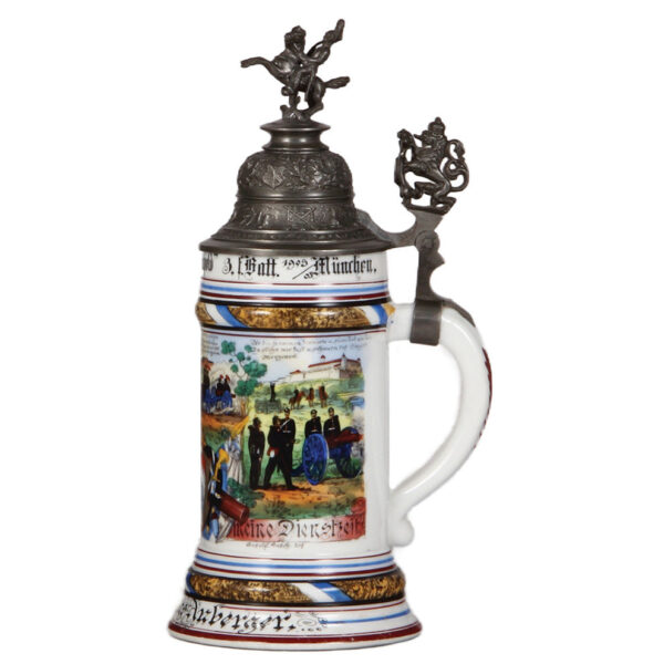 Regimental stein, .5L,  Feld Artl. Regt. 3. f. Batt., München, 1900 - 1903 - Image 2