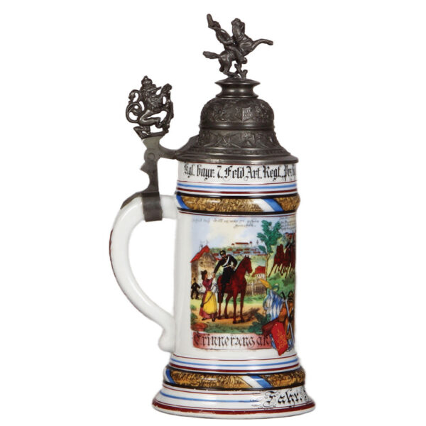 Regimental stein, .5L,  Feld Artl. Regt. 3. f. Batt., München, 1900 - 1903 - Image 3