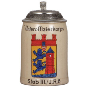 Military stein, .5L,  1920's, Unteroffizierkorps, Stab III, I.R. 6