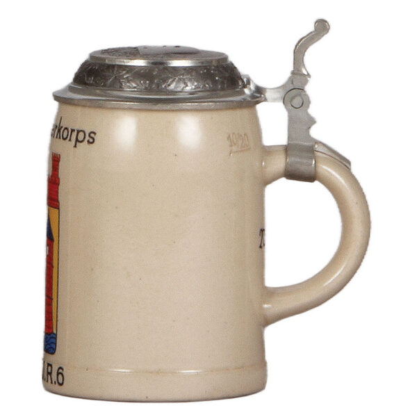 Military stein, .5L,  1920's, Unteroffizierkorps, Stab III, I.R. 6 - Image 2