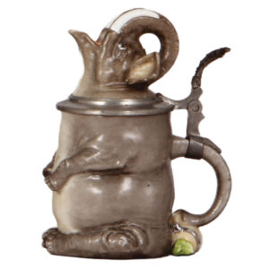 Character stein, .25L, porcelain, by Schierholz, Elephant