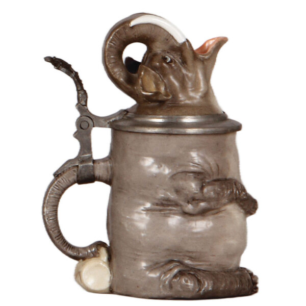 Character stein, .25L, porcelain, by Schierholz, Elephant - Image 3