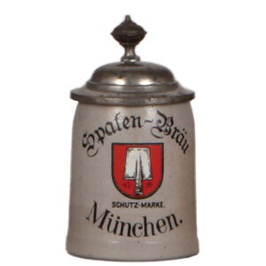 Stoneware stein, 4.2" ht.,  Spaten-Bräu, München