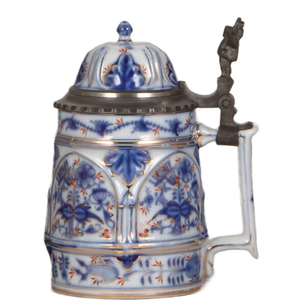 Porcelain stein, .5L, hand-painted, marked Schney - Image 2