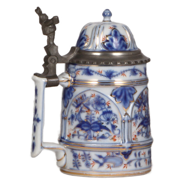 Porcelain stein, .5L, hand-painted, marked Schney - Image 3