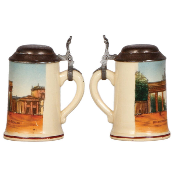 Miniature steins (five), 3.5" to 4.2" ht. - Image 3
