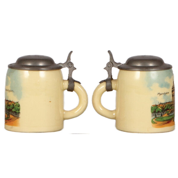 Miniature steins (five), 3.5" to 4.2" ht. - Image 4