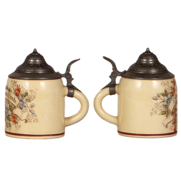 Miniature steins (five), 3.5" to 4.2" ht. - Image 5
