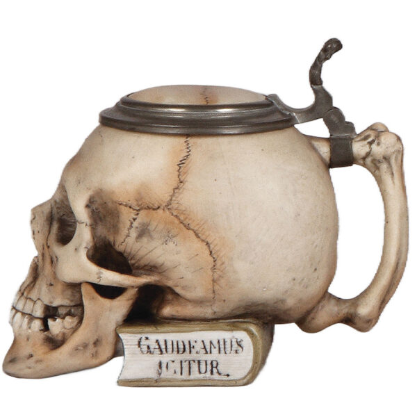 Character stein, .5L, by Bohne & Söhne, Skull on Book - Image 2
