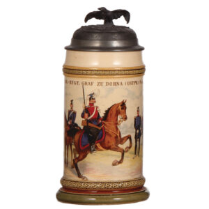 Mettlach stein, .5L, Ulan Regt. Nr. 8