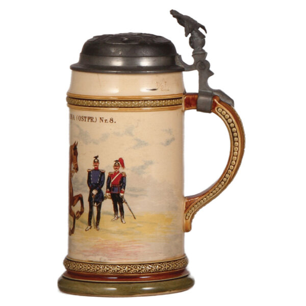 Mettlach stein, .5L, Ulan Regt. Nr. 8 - Image 2