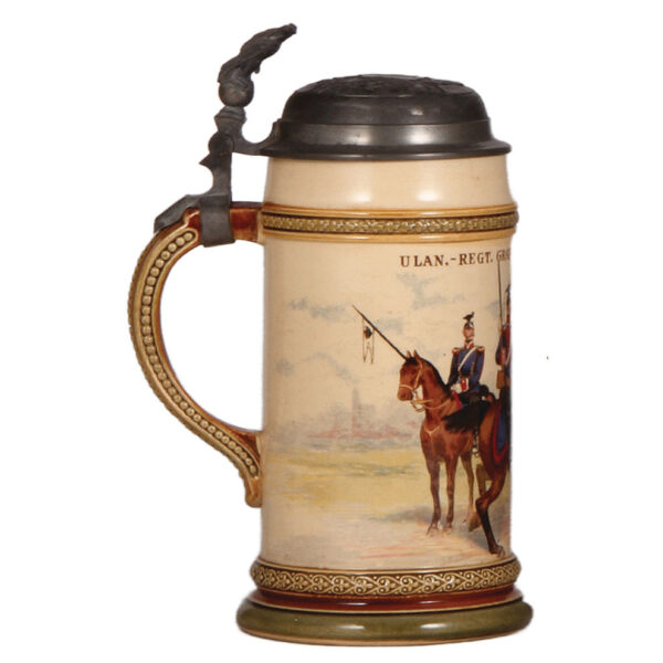 Mettlach stein, .5L, Ulan Regt. Nr. 8 - Image 3