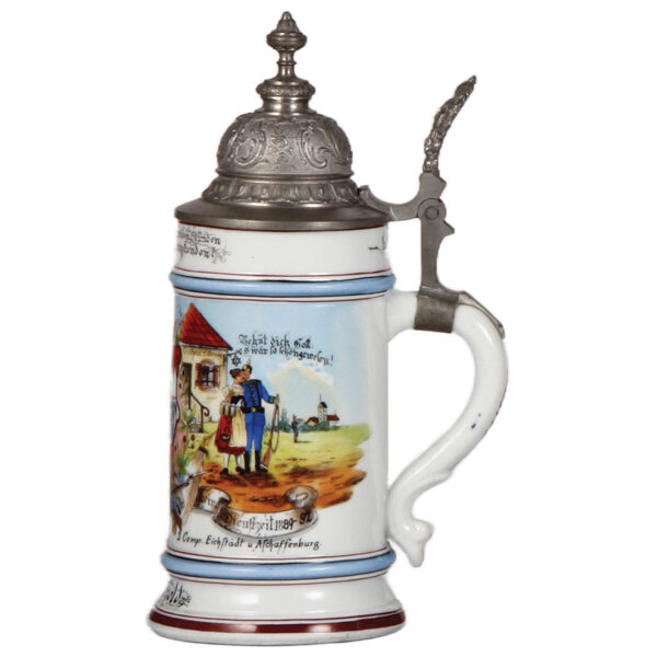 Regimental stein, .5L, Kgl. 2. Jäger Batl.,  Eichstädt 1889 - 1892 - Image 2