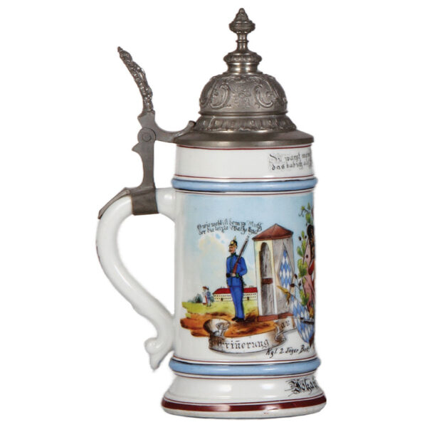 Regimental stein, .5L, Kgl. 2. Jäger Batl.,  Eichstädt 1889 - 1892 - Image 3