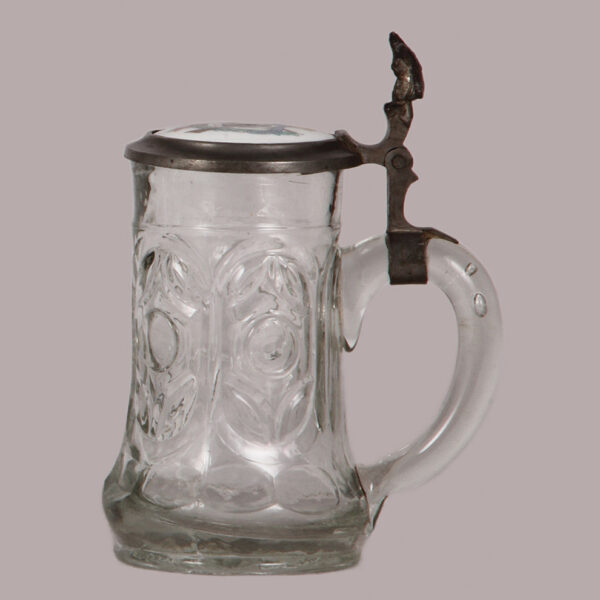 Military stein, .5L, glass,  Halle, 1879 - Image 2