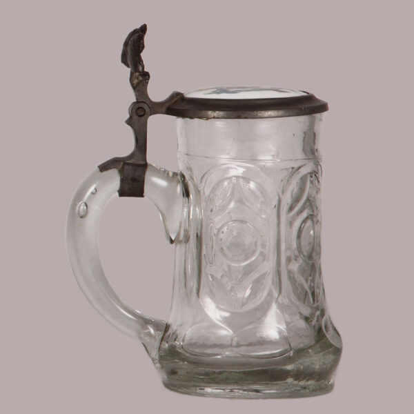 Military stein, .5L, glass,  Halle, 1879 - Image 3