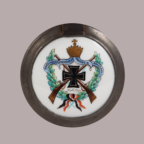 Military stein, .5L, glass,  Halle, 1879 - Image 4