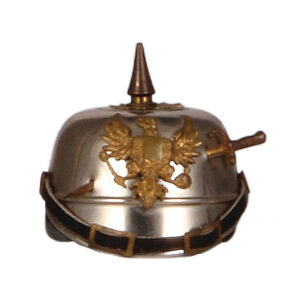 Inkwell, 2.7" ht., miniature metal helmet