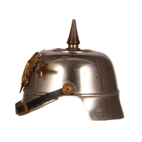 Inkwell, 2.7" ht., miniature metal helmet - Image 2