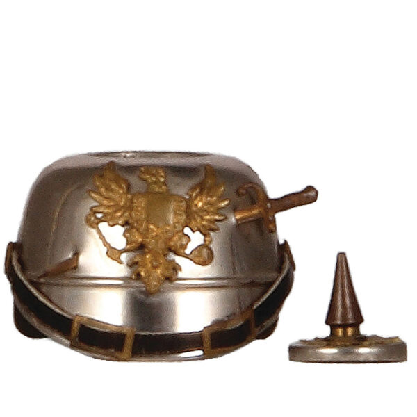 Inkwell, 2.7" ht., miniature metal helmet - Image 3
