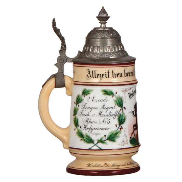 Regimental stein, .5L,  Drag. Regt. Nr. 5, Hofgeismar - Image 3