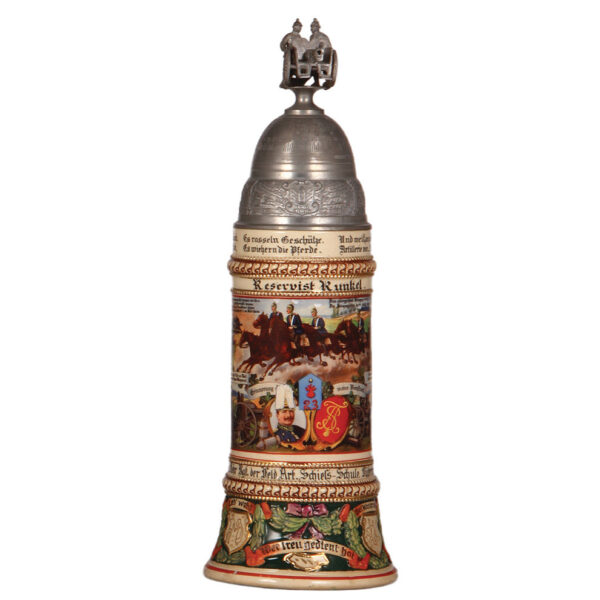 Regimental stein, .5L,  Feld Artl. Regt. Nr. 23, & 1. Batt. Lehr. Regt. der Feld Artl. Schiess - Schule