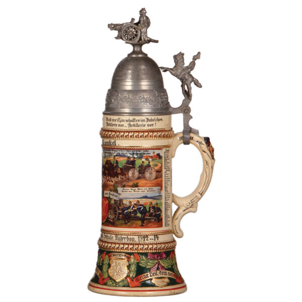 Regimental stein, .5L,  Feld Artl. Regt. Nr. 23, & 1. Batt. Lehr. Regt. der Feld Artl. Schiess - Schule - Image 2