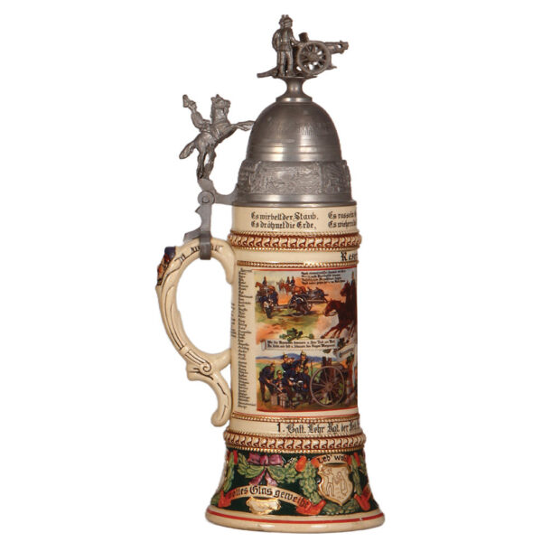 Regimental stein, .5L,  Feld Artl. Regt. Nr. 23, & 1. Batt. Lehr. Regt. der Feld Artl. Schiess - Schule - Image 3