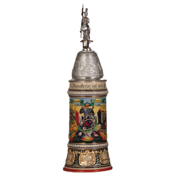 Regimental stein, .5L,  Husaren Regt. Nr. 8, Neuhaus, 1907 - 1910