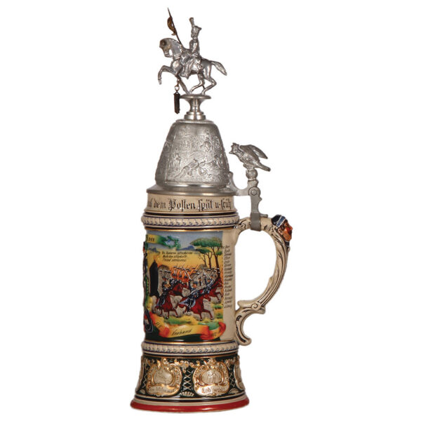 Regimental stein, .5L,  Husaren Regt. Nr. 8, Neuhaus, 1907 - 1910 - Image 2
